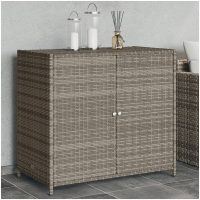 Trädgårdsskåp grå 83x45x76 cm konstrotting vidaXL