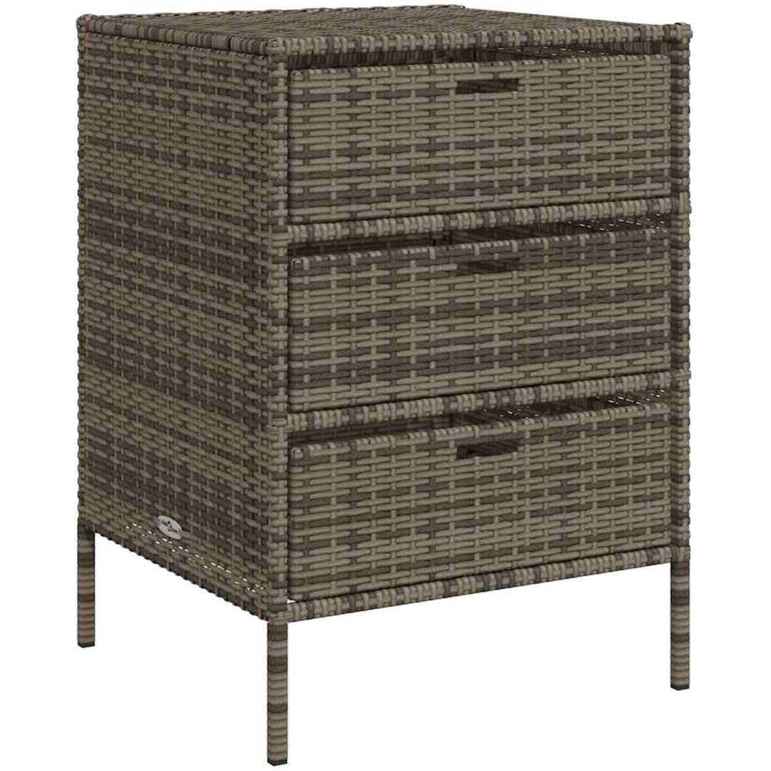 Trädgårdsskåp grå konstrotting vidaXL 55 x 59 x 80 cm – bild 2