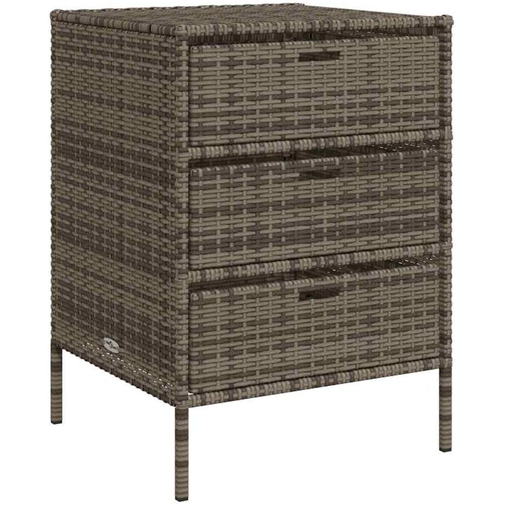Trädgårdsskåp grå konstrotting vidaXL 55 x 59 x 80 cm – bild 2