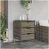 Trädgårdsskåp grå konstrotting vidaXL 55 x 59 x 80 cm – miniatyr 3