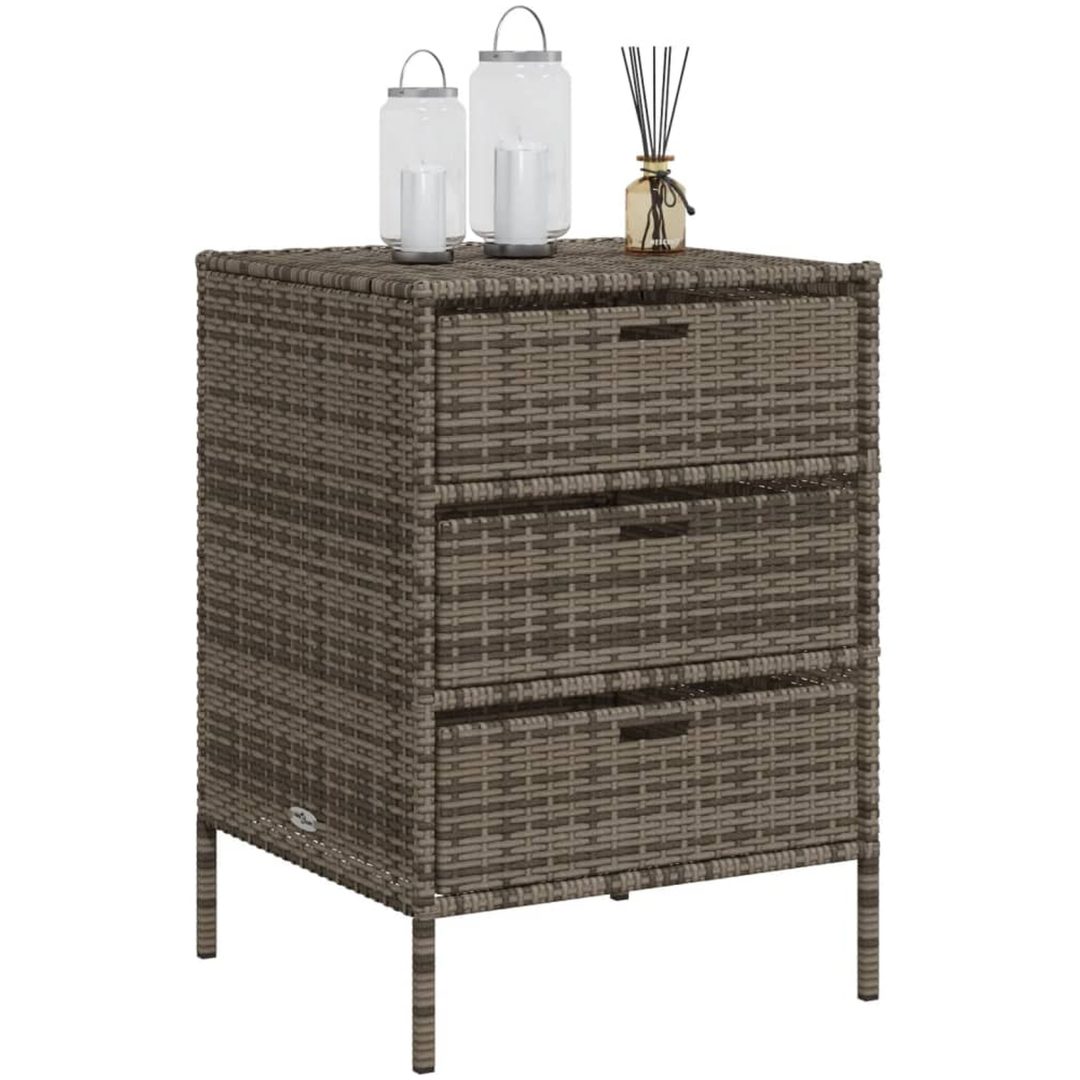 Trädgårdsskåp grå konstrotting vidaXL 55 x 59 x 80 cm – bild 4