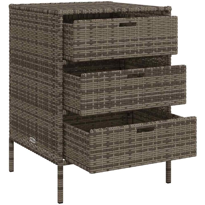 Trädgårdsskåp grå konstrotting vidaXL 55 x 59 x 80 cm – bild 5