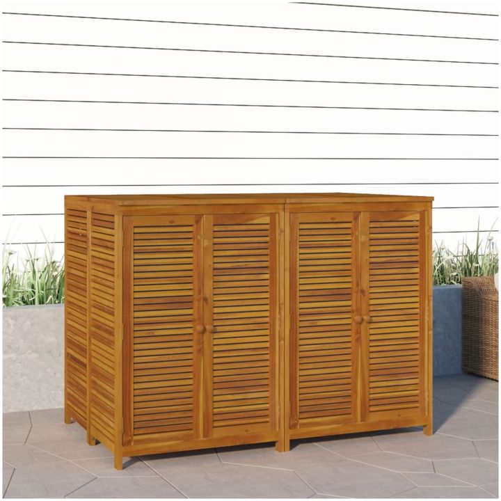 Trädgårdsskåp massivt akaciaträ vidaXL 140 x 87 x 104 cm – bild 4