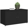 Trädgårdsskåp svart 110x55x60,5 cm konstrotting vidaXL – miniatyr 4