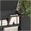 Trädgårdsskåp svart 110x55x60,5 cm konstrotting vidaXL – miniatyr 5
