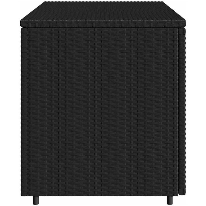 Trädgårdsskåp svart 110x55x60,5 cm konstrotting vidaXL – bild 8