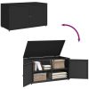 Trädgårdsskåp svart 110x55x60,5 cm konstrotting vidaXL – miniatyr 10