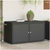 Trädgårdsskåp svart 110x55x60,5 cm konstrotting vidaXL – miniatyr 1