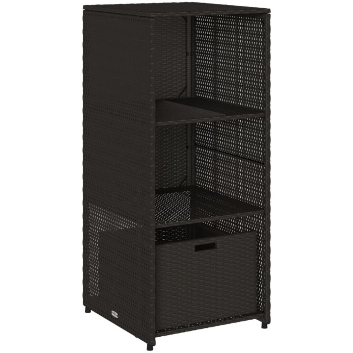 Trädgårdsskåp svart 50x55x115 cm konstrotting vidaXL – bild 2