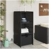 Trädgårdsskåp svart 50x55x115 cm konstrotting vidaXL – miniatyr 3
