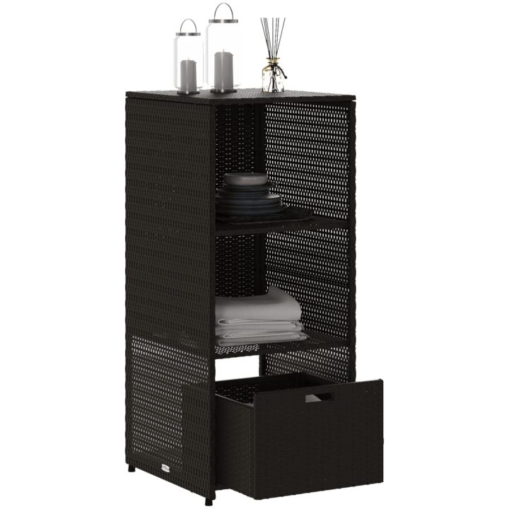 Trädgårdsskåp svart 50x55x115 cm konstrotting vidaXL – bild 5