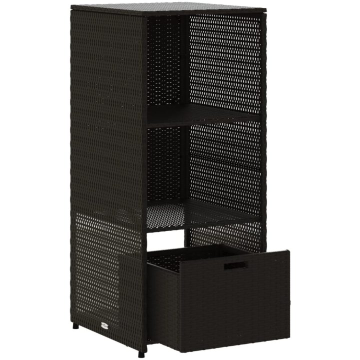 Trädgårdsskåp svart 50x55x115 cm konstrotting vidaXL – bild 6
