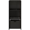Trädgårdsskåp svart 50x55x115 cm konstrotting vidaXL – miniatyr 7