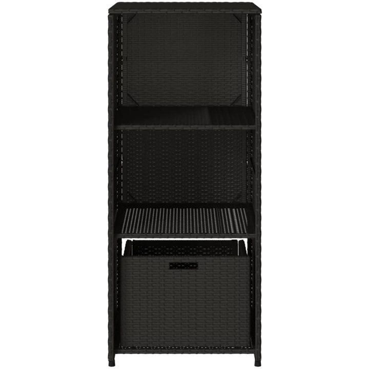 Trädgårdsskåp svart 50x55x115 cm konstrotting vidaXL – bild 7