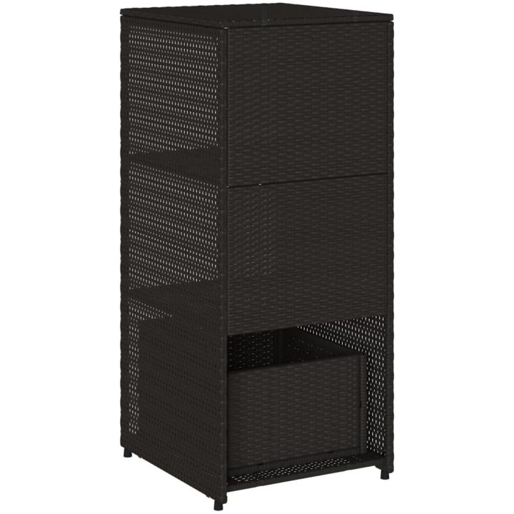 Trädgårdsskåp svart 50x55x115 cm konstrotting vidaXL – bild 9