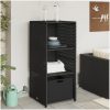 Trädgårdsskåp svart 50x55x115 cm konstrotting vidaXL – miniatyr 1