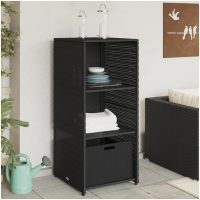 Trädgårdsskåp svart 50x55x115 cm konstrotting vidaXL