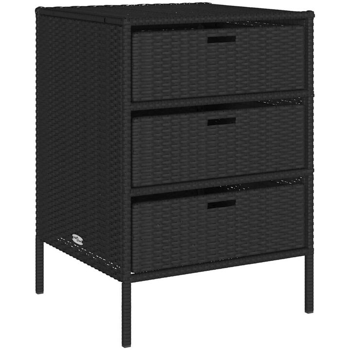 Trädgårdsskåp svart konstrotting vidaXL 55 x 59 x 80 cm – bild 2