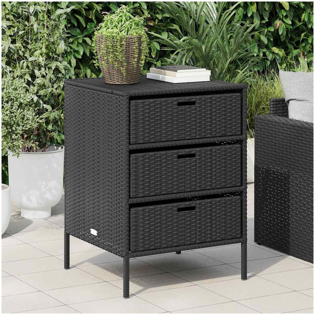 Trädgårdsskåp svart konstrotting vidaXL 55 x 59 x 80 cm – bild 3