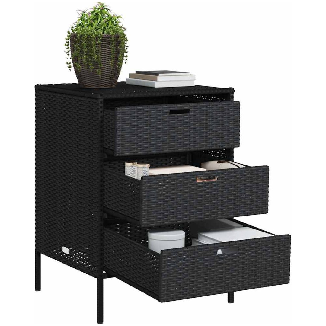Trädgårdsskåp svart konstrotting vidaXL 55 x 59 x 80 cm – bild 4