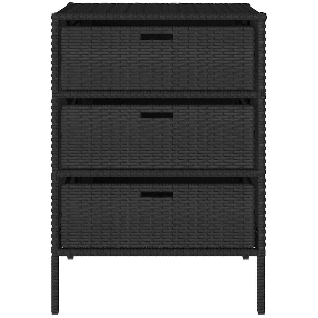 Trädgårdsskåp svart konstrotting vidaXL 55 x 59 x 80 cm – bild 5