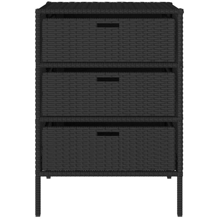 Trädgårdsskåp svart konstrotting vidaXL 55 x 59 x 80 cm – bild 5
