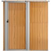 Trädgårdsskjul 180,5x97x209,5 cm galvaniserat stål trälook vidaXL – miniatyr 3