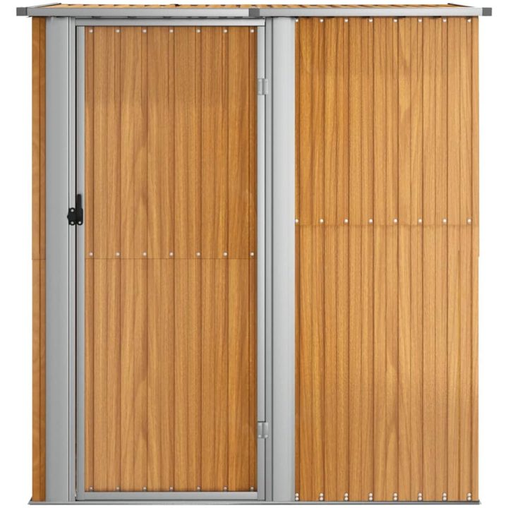Trädgårdsskjul 180,5x97x209,5 cm galvaniserat stål trälook vidaXL – bild 3
