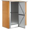 Trädgårdsskjul 180,5x97x209,5 cm galvaniserat stål trälook vidaXL – miniatyr 4