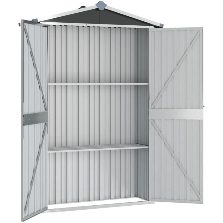 Trädgårdsskjul antracit 116x45x175 cm galvaniserat stål vidaXL – bild 3