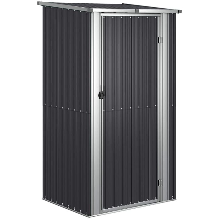 Trädgårdsskjul antracit 118,5x97x209,5 cm galvaniserat stål vidaXL – bild 2