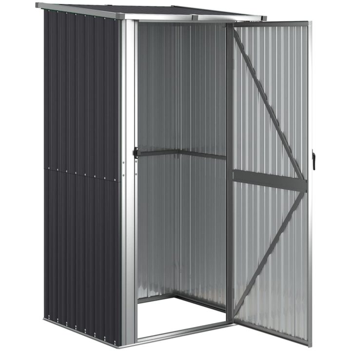 Trädgårdsskjul antracit 118,5x97x209,5 cm galvaniserat stål vidaXL – bild 3
