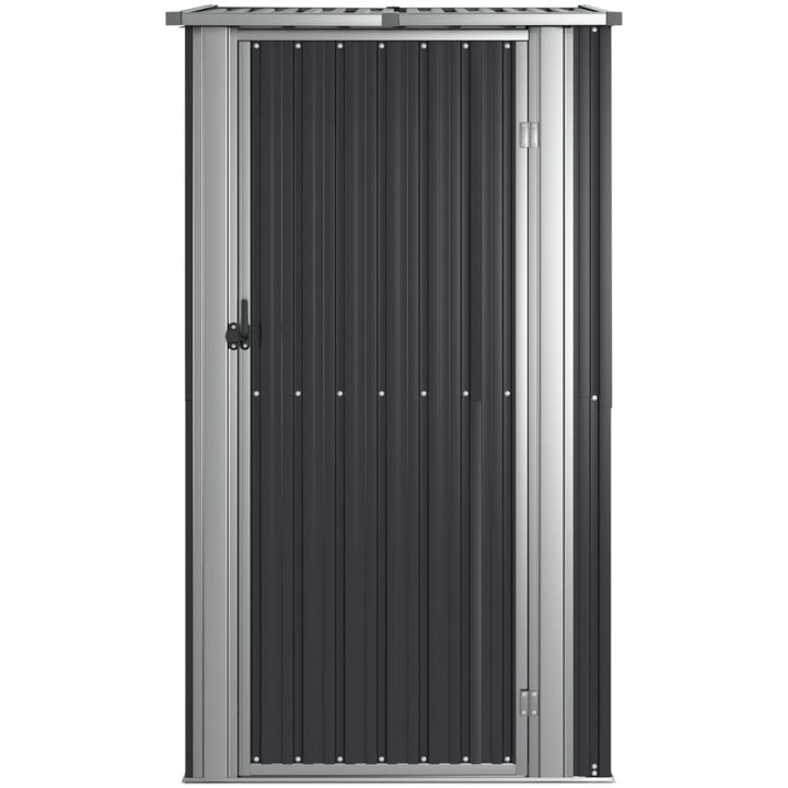 Trädgårdsskjul antracit 118,5x97x209,5 cm galvaniserat stål vidaXL – bild 4