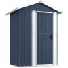 Trädgårdsskjul antracit 126x97,5x177 cm galvaniserat stål vidaXL – miniatyr 2