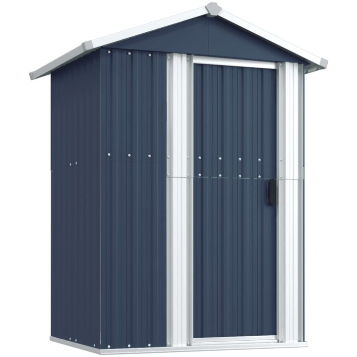 Trädgårdsskjul antracit 126x97,5x177 cm galvaniserat stål vidaXL – bild 2