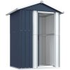 Trädgårdsskjul antracit 126x97,5x177 cm galvaniserat stål vidaXL – miniatyr 4