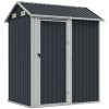 Trädgårdsskjul antracit 192x152,5x237 cm galvaniserat stål vidaXL – miniatyr 2