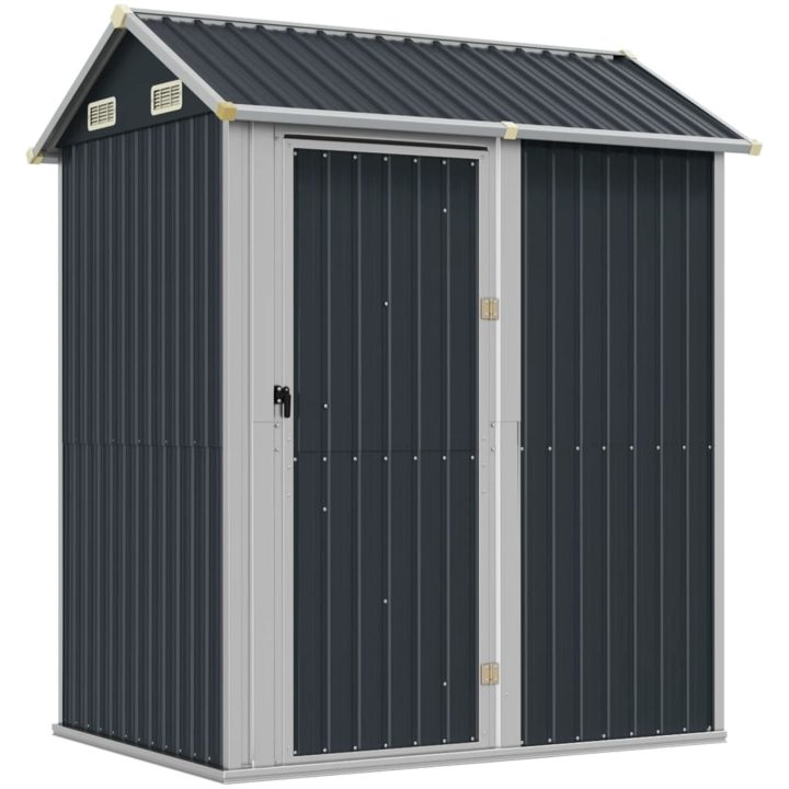 Trädgårdsskjul antracit 192x152,5x237 cm galvaniserat stål vidaXL – bild 2