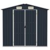 Trädgårdsskjul antracit 205x129x183 cm galvaniserat stål vidaXL – miniatyr 3