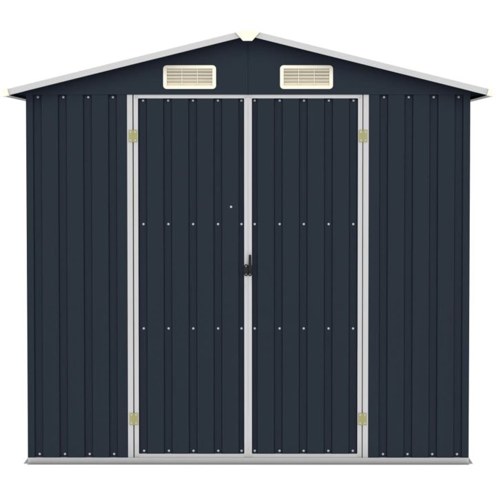 Trädgårdsskjul antracit 205x129x183 cm galvaniserat stål vidaXL – bild 3