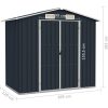 Trädgårdsskjul antracit 205x129x183 cm galvaniserat stål vidaXL – miniatyr 7