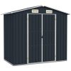 Trädgårdsskjul antracit 205x129x183 cm galvaniserat stål vidaXL – miniatyr 1