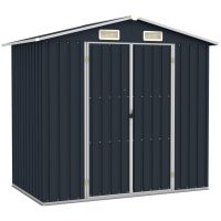 Trädgårdsskjul antracit 205x129x183 cm galvaniserat stål vidaXL