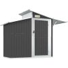 Trädgårdsskjul antracit 270x130x208,5 cm galvaniserat stål vidaXL – miniatyr 2