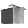 Trädgårdsskjul antracit 270x130x208,5 cm galvaniserat stål vidaXL – miniatyr 4