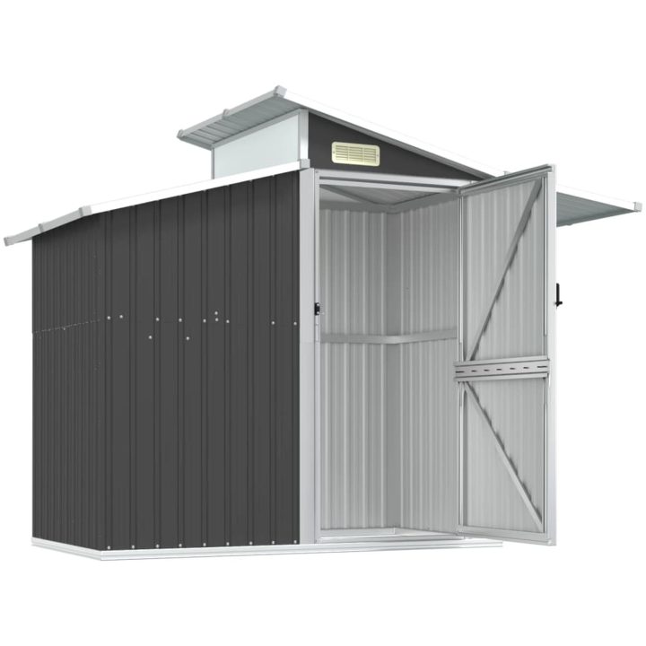 Trädgårdsskjul antracit 270x130x208,5 cm galvaniserat stål vidaXL – bild 4