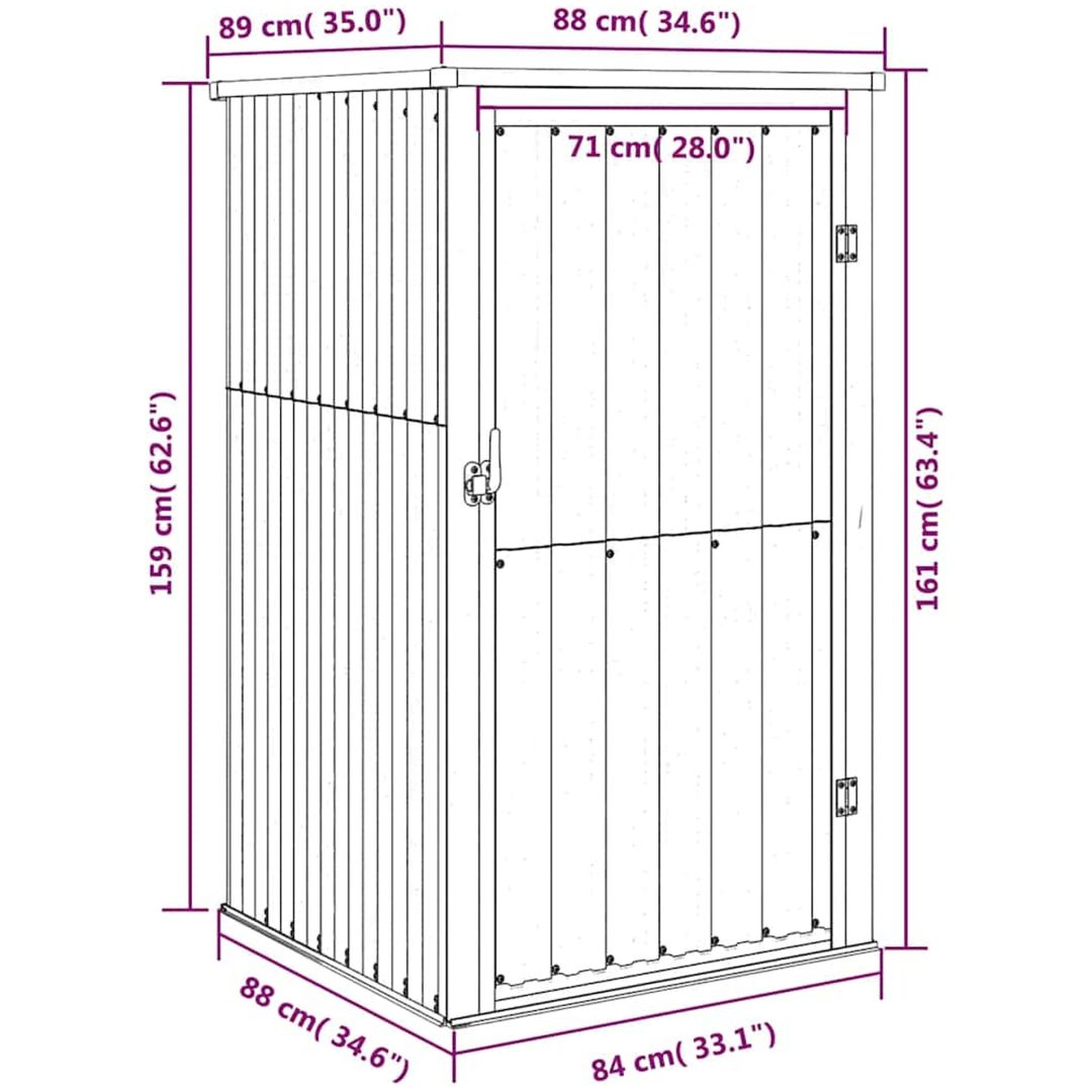 Trädgårdsskjul antracit galvaniserat stål vidaXL 88 x 89 x 161 cm – bild 8