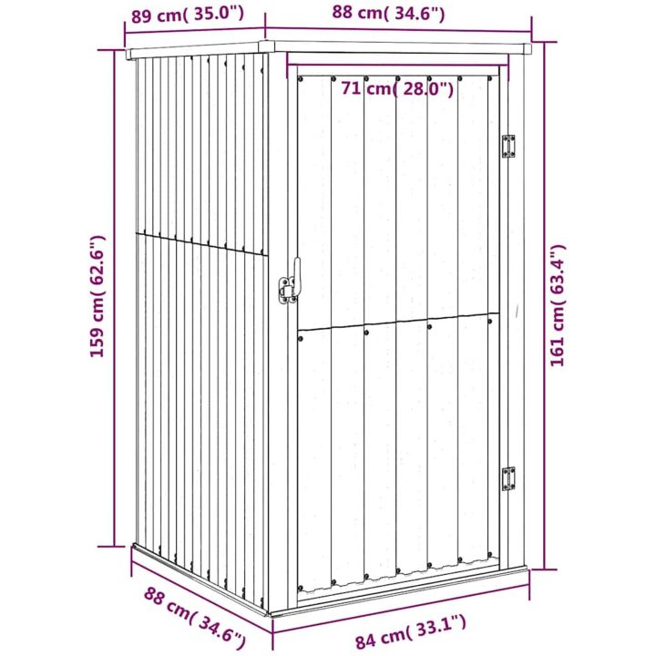 Trädgårdsskjul antracit galvaniserat stål vidaXL 88 x 89 x 161 cm – bild 8