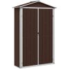 Trädgårdsskjul brun 116x45x175 cm galvaniserat stål vidaXL – miniatyr 2