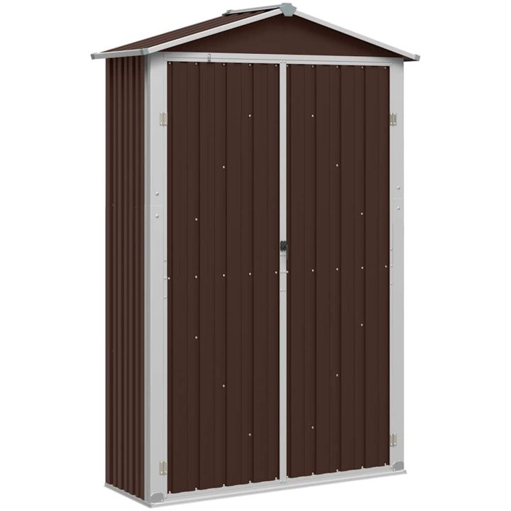 Trädgårdsskjul brun 116x45x175 cm galvaniserat stål vidaXL – bild 2